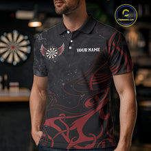 Load image into Gallery viewer, Black And Red Custom Wings Darts Shirts For Men, Darts Jersey Pocket Option TDM3839