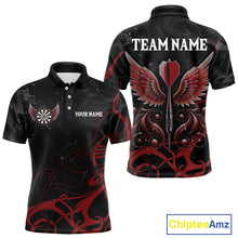 Load image into Gallery viewer, Black And Red Custom Wings Darts Shirts For Men, Darts Jersey Pocket Option TDM3839
