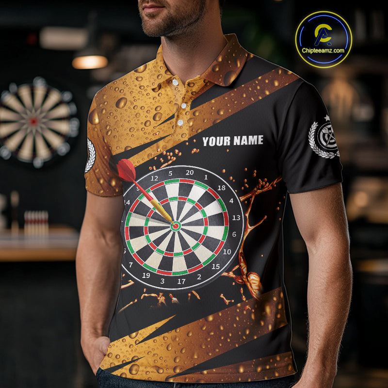 In Beer We Discuss Funny Dart Shirts For Men Custom Beer Dart Jersey Team Polo & Quarter Zip TDM3845