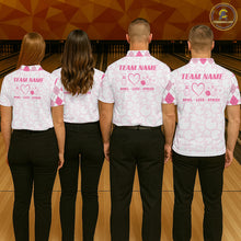 Load image into Gallery viewer, Personalized Pink Argyle Bowling Jersey For Men Custom Bowling Shirt Team Polo &amp; 1/4 Zip TDM6265