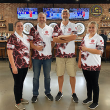 Load image into Gallery viewer, Red Thorny Camo Wolf Dart Shirts For Women Custom Camouflage Darts Jersey Team Polo &amp; 1/4 Zip Shirt TDM5666