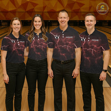 Load image into Gallery viewer, Personalized Thunder Lightning Tornado Funny Bowling Shirt For Women Custom Bowling Team Jersey |Red TDM5393