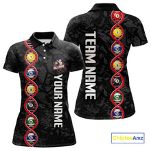 Load image into Gallery viewer, DNA Billiard Shirts For Women Custom Funny Pool Balls Billiard Jerseys Team Polo &amp; Quarter Zip TDM3862