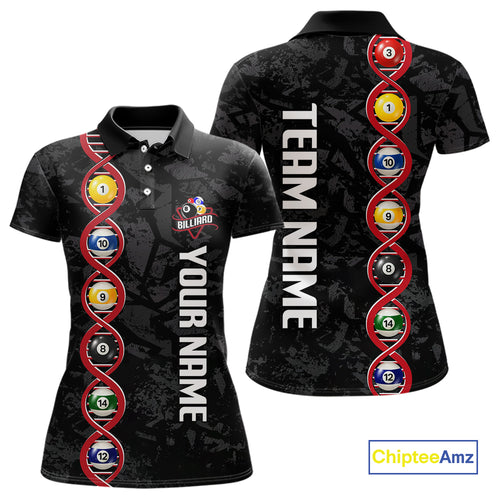 DNA Billiard Shirts For Women Custom Funny Pool Balls Billiard Jerseys Team Polo & Quarter Zip TDM3862