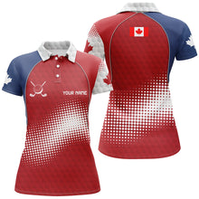 Load image into Gallery viewer, Personalized Canada Womens Golf Polo Shirts Custom Canadian Patriotic Golf Shirts Gift For Ladies TDM1977