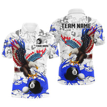Load image into Gallery viewer, American Flag Eagle 8 Ball Pool Paint Splash Custom Billiard Shirts For Men, Billiard Jerseys |Blue TDM2181