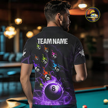 Load image into Gallery viewer, Personalized Funny Colorful Flame 8 Ball Billiard Shirt For Men Custom Pool Team Jersey |Purple TDM4968
