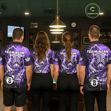 Load image into Gallery viewer, Purple 8 Ball Thunder Lightning Tiger Billiard Shirt For Men Custom Pool Team Jersey Polo, 1/4 Zip TDM6038