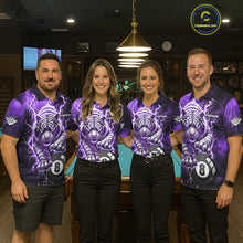 Load image into Gallery viewer, Purple 8 Ball Thunder Lightning Tiger Billiard Shirt For Men Custom Pool Team Jersey Polo, 1/4 Zip TDM6038