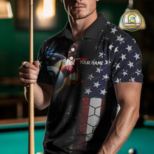 Load image into Gallery viewer, Custom Billiard Jersey For Men, 8 Ball Pool Shirt With American Flag, Billiard Polo &amp; 1/4 Zip Shirt TDM3867