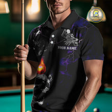 Load image into Gallery viewer, Personalized Purple Smoke Skull Billiard Shirts For Men Custom Death Skeleton Billiard Jerseys TDM3870
