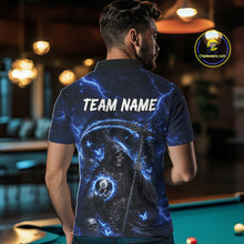 Load image into Gallery viewer, Blue 8 Ball Pool Grim Reaper Billiard Shirt For Men Custom Billiard Team Jersey Polo &amp; 1/4 Zip TDM6300