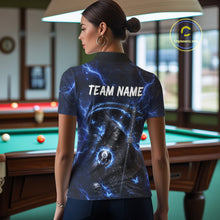 Load image into Gallery viewer, Blue 8 Ball Pool Grim Reaper Billiard Shirt For Women Custom Billiard Team Jersey Polo &amp; 1/4 Zip TDM6300