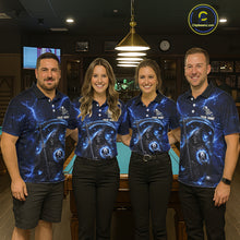 Load image into Gallery viewer, Blue 8 Ball Pool Grim Reaper Billiard Shirt For Men Custom Billiard Team Jersey Polo &amp; 1/4 Zip TDM6300