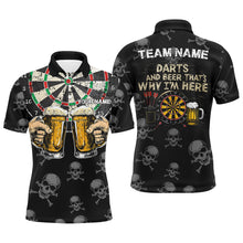 Load image into Gallery viewer, Darts And Beer That's Why I'm Here Custom Skull Darts Shirts For Men Best Drinking Darts Jerseys TDM1981