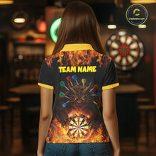 Load image into Gallery viewer, Personalized Dragon Flame Lion Darts Shirt For Women Custom Darts Jersey Team Polo &amp; Quarter Zip TDM6313