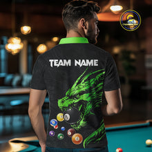 Load image into Gallery viewer, Personalized Green Black 3D Dragon Billiard Balls Pool Shirt For Men, Billiard League Team Jersey TDM4341