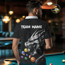 Load image into Gallery viewer, Personalized White Black 3D Dragon Billiard Balls Pool Shirt For Men, Billiard League Team Jersey TDM4342