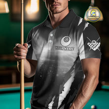 Load image into Gallery viewer, Personalized Thunder Lightning Wolf Billiard Shirt For Men, 8 Ball Billiard Team Jerseys |Grey TDM4550