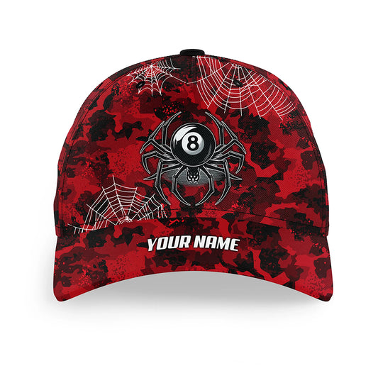 Personalized Red Camo Spider Billiard Hats For Pool Player Custom 3D Printed Billiard Baseball Caps TDM2458