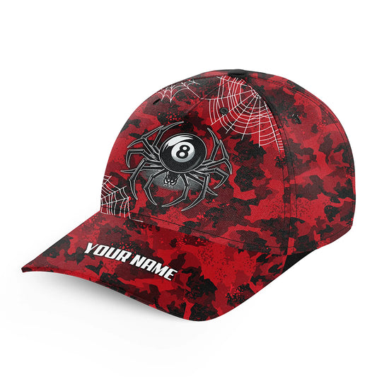 Personalized Red Camo Spider Billiard Hats For Pool Player Custom 3D Printed Billiard Baseball Caps TDM2458