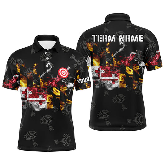 Personalized Maryland Flag Smoke Archery Shirts For Men Custom Patriotic Archery Team Jerseys TDM1801