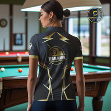 Load image into Gallery viewer, Billiard Jerseys For Women Custom Polo &amp; Quarter-Zip Billiard Team Shirts, 8 Ball Pool Shirt |Gold TDM3978
