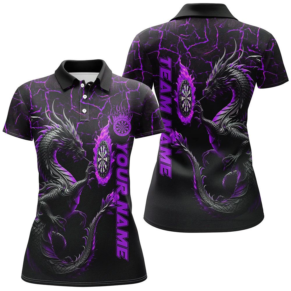 Personalized Purple Big Dragon 3D Printed Darts Shirts For Women Custom Team League Darts Jerseys TDM2207