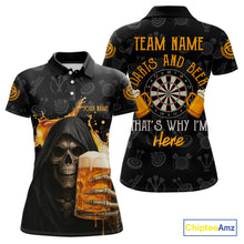 Load image into Gallery viewer, Darts And Beer That's Why I'm Here Custom Skeleton Dart Shirts For Women, Funny Drinking Jerseys TDM3989