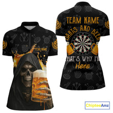Load image into Gallery viewer, Darts And Beer That's Why I'm Here Custom Skeleton Dart Shirts For Women, Funny Drinking Jerseys TDM3989