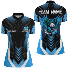 Load image into Gallery viewer, Personalized Funny Eagle Billiard Shirts For Women Custom Name Blue Billiard Balls Sports Jerseys TDM2223
