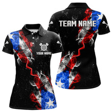 Load image into Gallery viewer, Customized Grunge Puerto Rico Flag Smoke Darts Polo &amp; 1/4 Zip, Patriotic Darts Jerseys For Women TDM2497