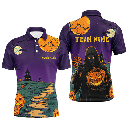 Purple Halloween Spook Night Custom Men Dart Shirts,  Grim Reaper Halloween Darts Gifts TDM2738