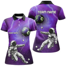 Load image into Gallery viewer, Custom Purple Galaxy Astronaut 8 Ball Pool Women Billiard Shirts, Funny 3D Printed Billiard Shirts TDM2017