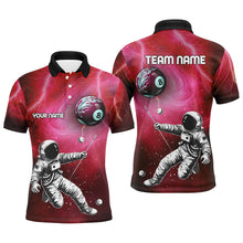 Load image into Gallery viewer, Customized Red Galaxy Astronaut 8 Ball Pool Men Billiard Shirts, Funny 3D Printed Billiard Shirts TDM2018