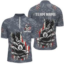 Load image into Gallery viewer, Funny Claw Tearing US Flag 8 Ball Pool Custom Billiard Shirts For Men, Patriotic Billiard Jerseys TDM2230