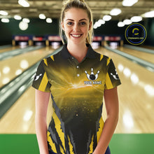 Load image into Gallery viewer, Yellow Thunder Lightning Cobra Snake Bowling Shirts For Women Custom Bowling Jersey Polo &amp; 1/4 Zip TDM6085