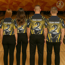 Load image into Gallery viewer, Yellow Thunder Lightning Cobra Snake Bowling Shirts For Women Custom Bowling Jersey Polo &amp; 1/4 Zip TDM6085