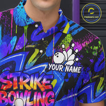 Load image into Gallery viewer, Funny Colorful Graffiti Pattern Bowling Shirts For Men Custom Bowling Team Jersey Polo &amp; 1/4 Zip TDM6528