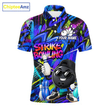 Load image into Gallery viewer, Funny Colorful Graffiti Pattern Bowling Shirts For Men Custom Bowling Team Jersey Polo &amp; 1/4 Zip TDM6528