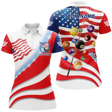 Load image into Gallery viewer, Personalized 3D Billiard Balls American Flag Pool Shirts For Women, Patriotic Billiard Team Jerseys TDM2028