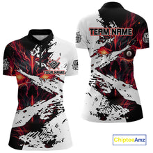 Load image into Gallery viewer, Personalized Lightning Skull Billiard Shirts For Women Custom Billiard Jerseys Grunge Style |Red TDM5219