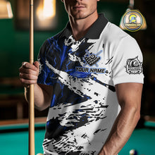 Load image into Gallery viewer, Personalized Lightning Skull Billiard Shirts For Men Custom Billiard Jerseys Grunge Style |Blue TDM5220