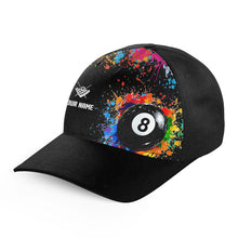 Load image into Gallery viewer, Custom 8 Ball Billiard Cap Funny Colorful Paint Splash Pool Player Cap TDM4600