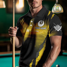 Load image into Gallery viewer, Personalized Thunder Lightning Cobra Snake Men Billiard Shirts, 8 Ball Billiard Team Jersey|Yellow TDM4021