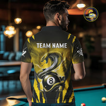Load image into Gallery viewer, Personalized Thunder Lightning Cobra Snake Men Billiard Shirts, 8 Ball Billiard Team Jersey|Yellow TDM4021
