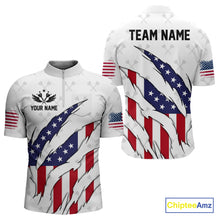 Load image into Gallery viewer, US Flag Patriotic Dart Shirt With Pocket Option For Men Custom Darts Jersey TDM4024