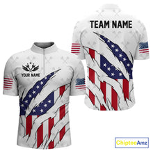 Load image into Gallery viewer, US Flag Patriotic Dart Shirt With Pocket Option For Men Custom Darts Jersey TDM4024