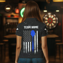 Load image into Gallery viewer, Smoke Puerto Rico US Flag Custom Darts Shirt For Women, Patriotic Darts Jersey Team Polo &amp; 1/4 Zip TDM3456