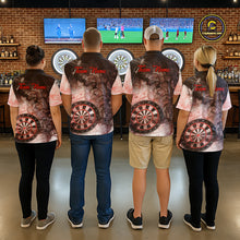 Load image into Gallery viewer, Red Black Smoke Dart Shirt With Pocket Option For Women Custom Dart Jerseys TDM5763